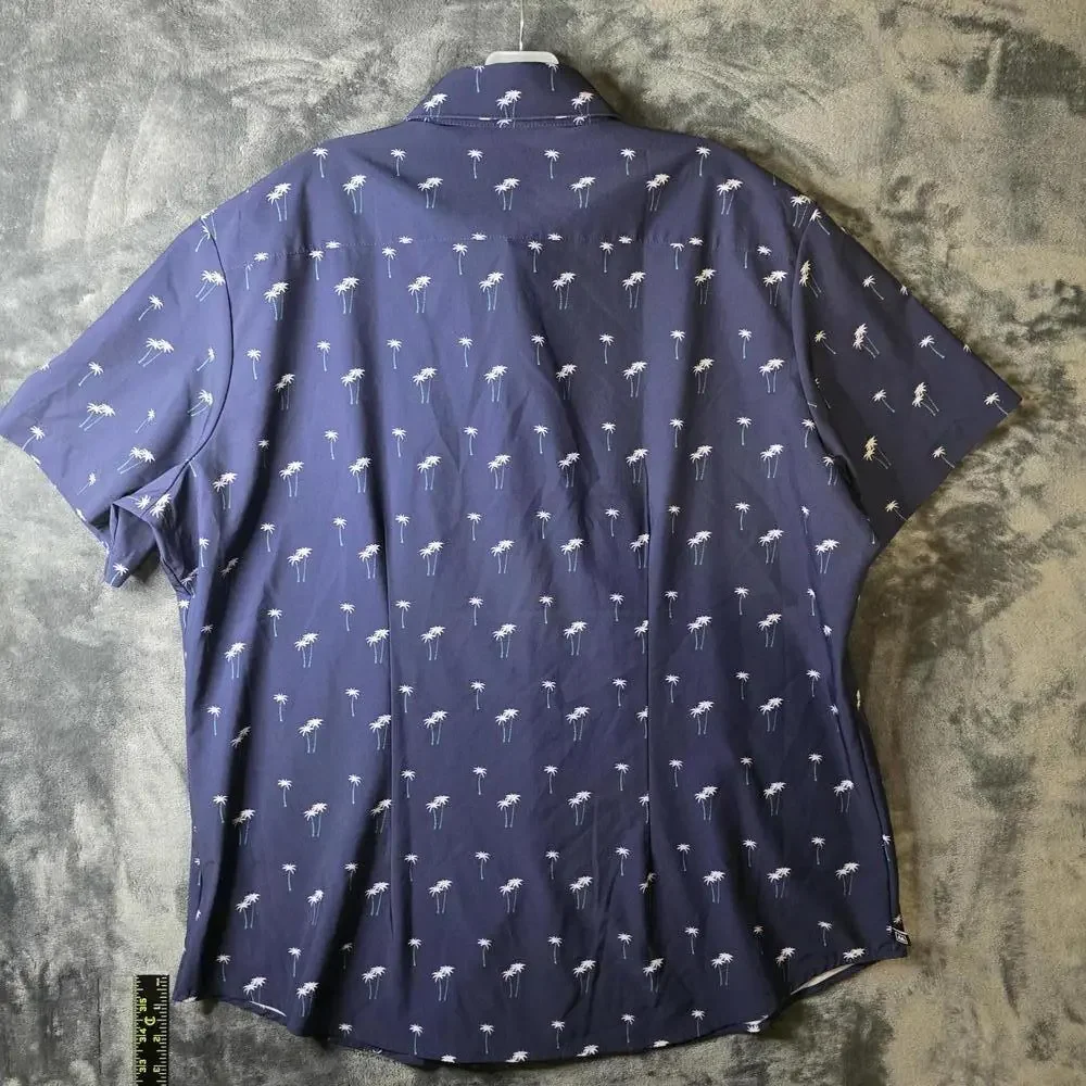 Mizzen+Main Performance Classic Short Sleeve Button Up with Palm Tree
